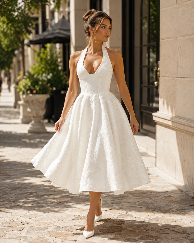 Robe Midi Sans Manches en Coton Mélangé – Coupe A-line, sans manches, pour le quotidien