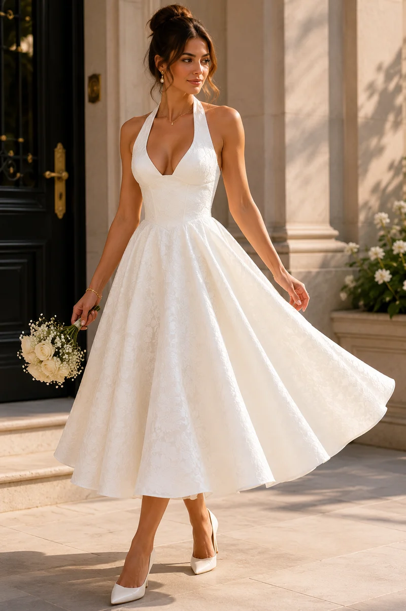 Robe Midi Sans Manches en Coton Mélangé – Coupe A-line, sans manches, pour le quotidien