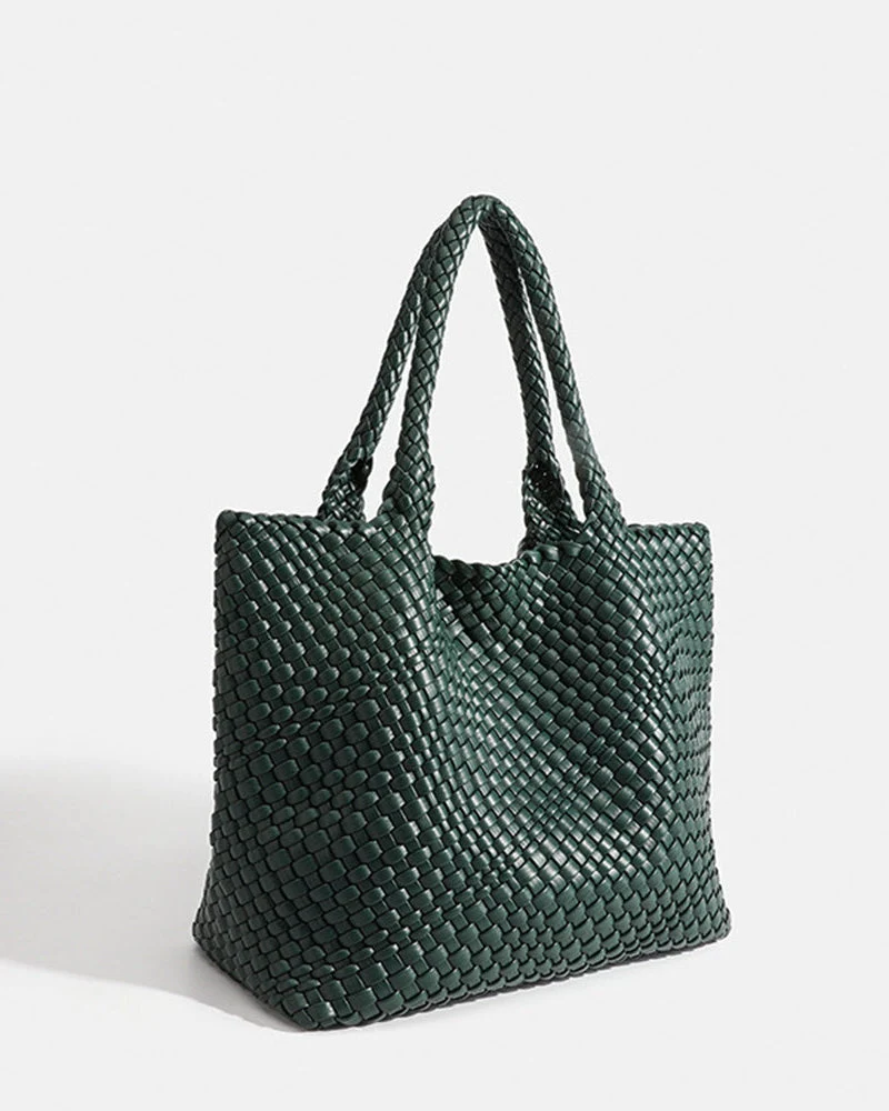 Sac Cabas Tissé Structuré - Style Bohème Élégant, Accessoire Quotidien Raffiné, Élégance