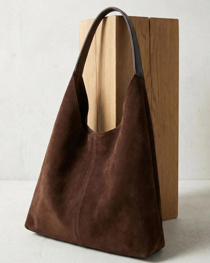 Sac Tote Effet Suédé - Design Minimaliste Fonctionnel, Style Raffiné Quotidien