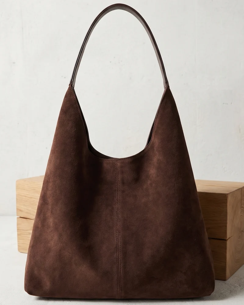 Sac Tote Effet Suédé - Design Minimaliste Fonctionnel, Style Raffiné Quotidien