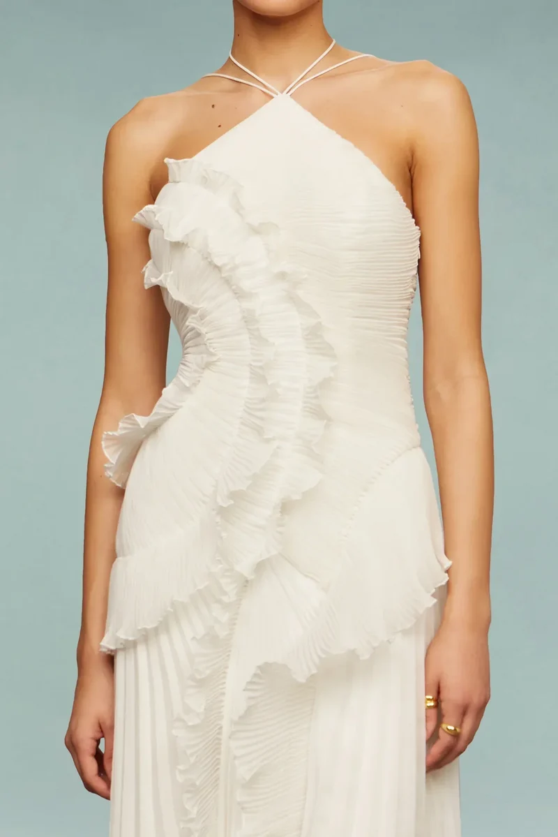 Robe Maxi à Volants - Coupe Fluide Élégante d’Été