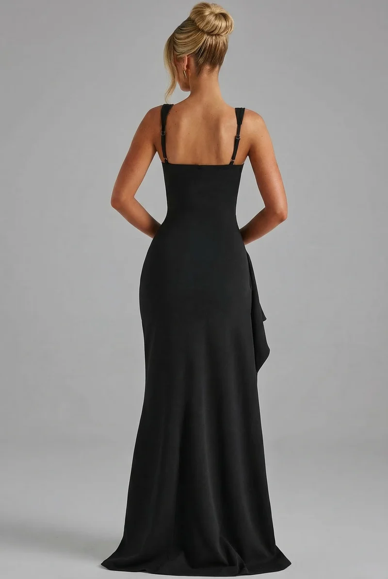Robe Maxi Dos Ouvert - Robe Fendue Élégante