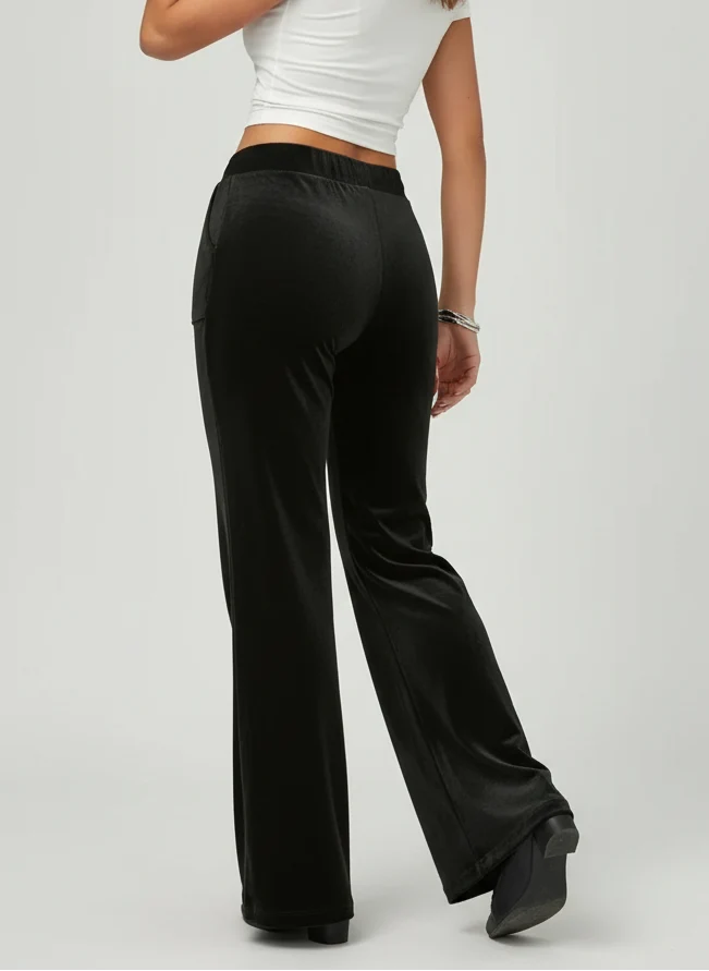 Pantalon évasé taille haute élégant