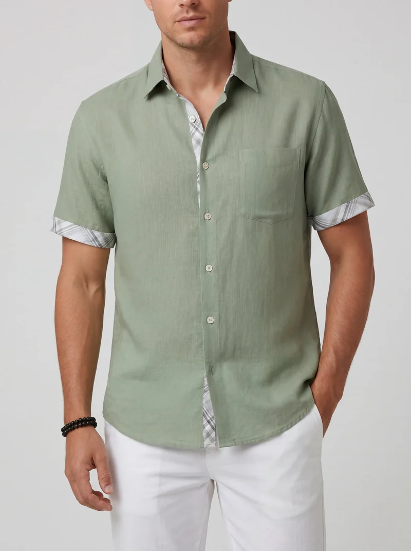 Chemise boutonnée manches courtes - Élégant essentiel léger pour été