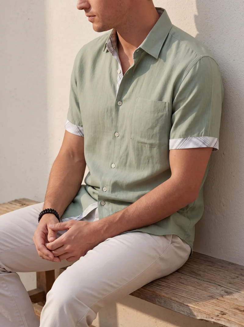 Chemise boutonnée manches courtes - Élégant essentiel léger pour été