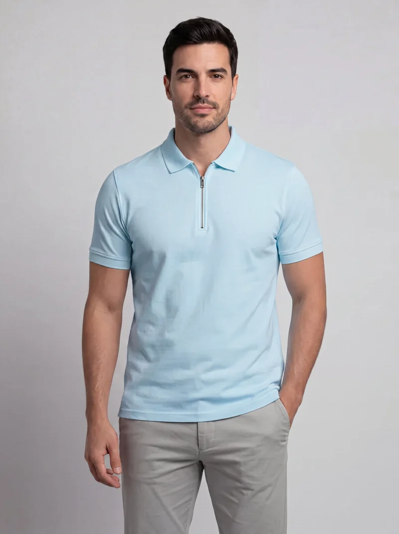 Polo zippé manches courtes - Style sportif chic et moderne