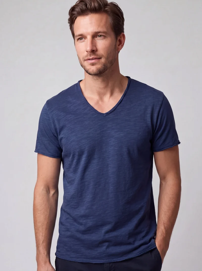 T-shirt Coupe Droite Col Rond - Style Classique Élégant