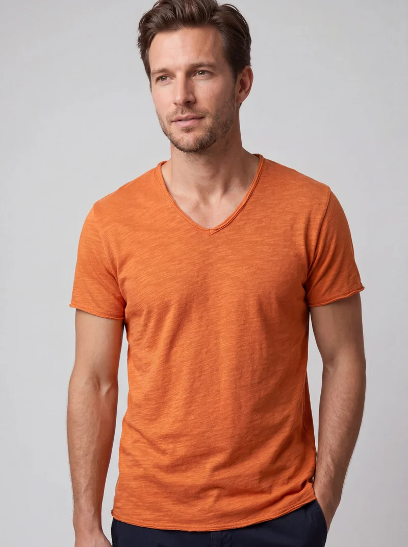 T-shirt Coupe Droite Col Rond - Style Classique Élégant