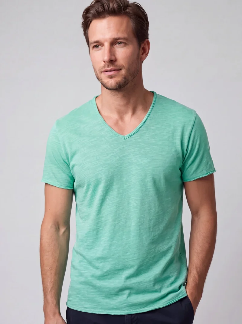 T-shirt Coupe Droite Col Rond - Style Classique Élégant