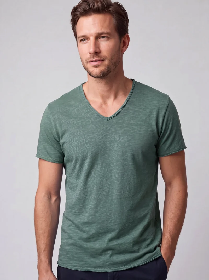 T-shirt Coupe Droite Col Rond - Style Classique Élégant
