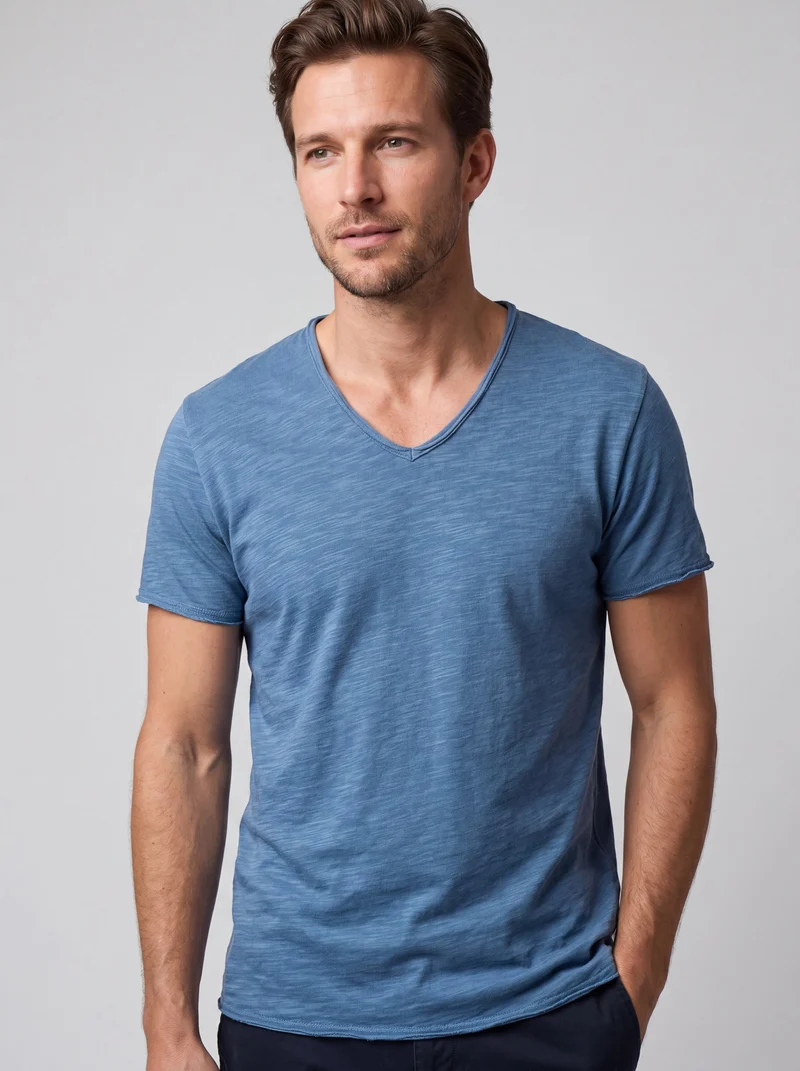 T-shirt Coupe Droite Col Rond - Style Classique Élégant