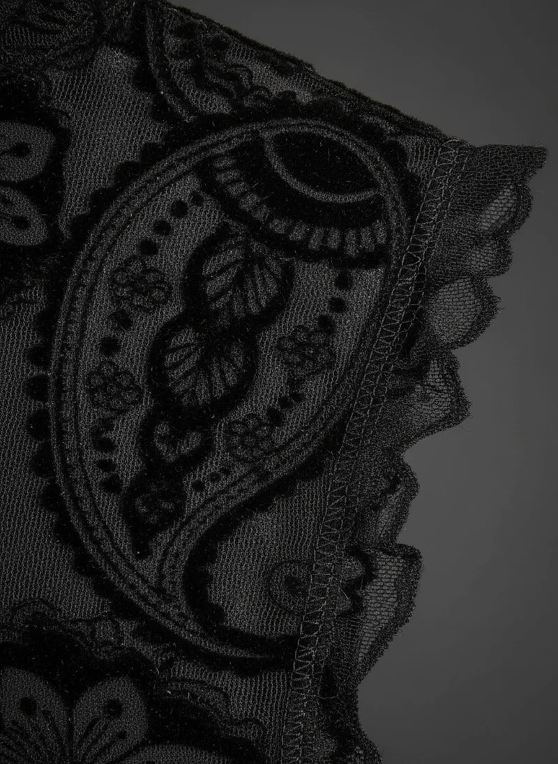 Top Maille Ajusté Paisley - Style Élégant Raffiné
