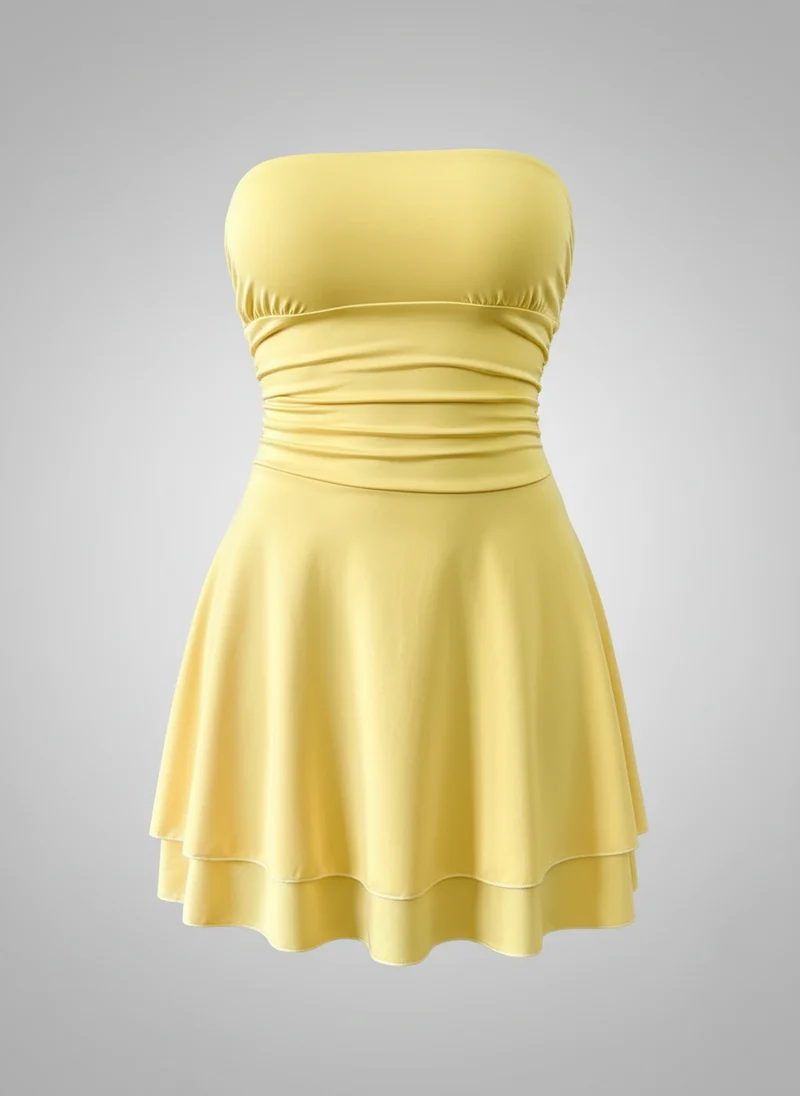 Robe Mini Volants Superposés - Élégante Coupe Féminine