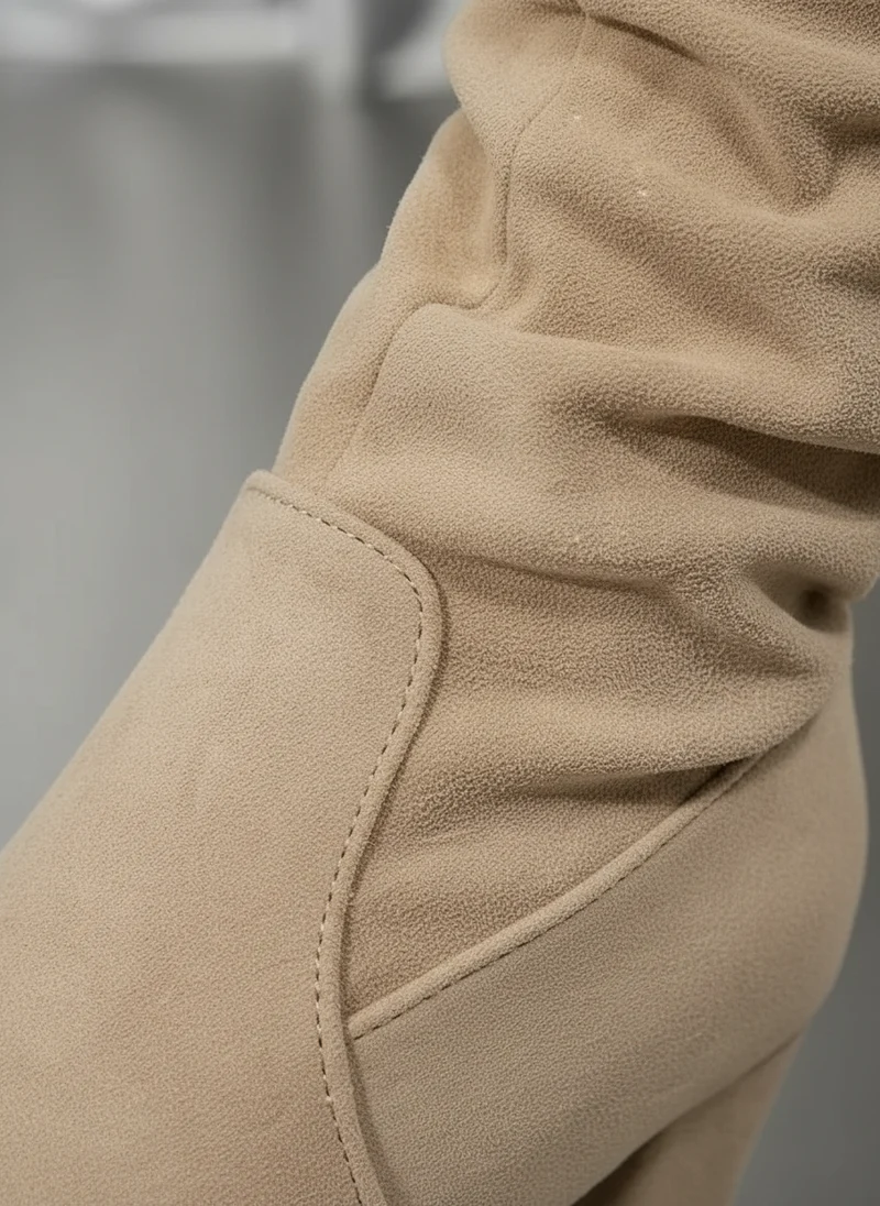 Bottes Tige Froncée Talon Bloc - Élégance Moderne Confortable