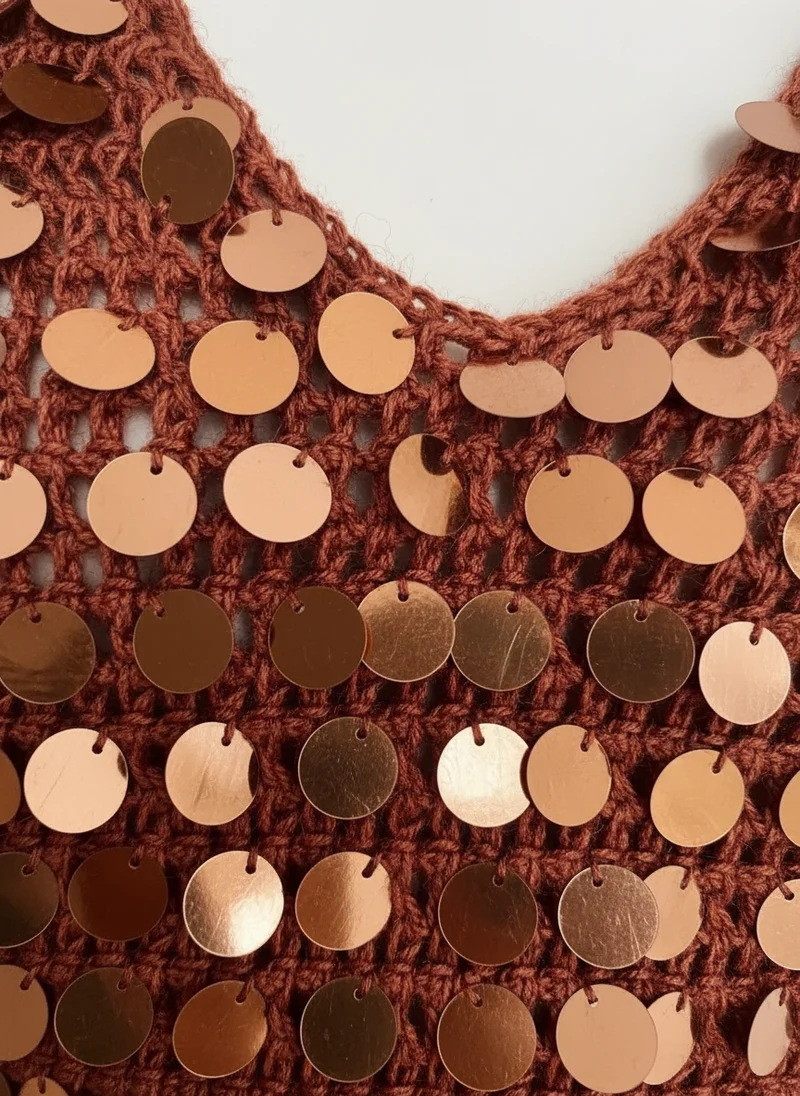 Top Court Crochet Pailleté - Style Chic Estival