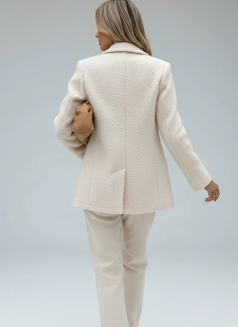 Veste Teddy Texturée Ample - Style Décontracté Chic