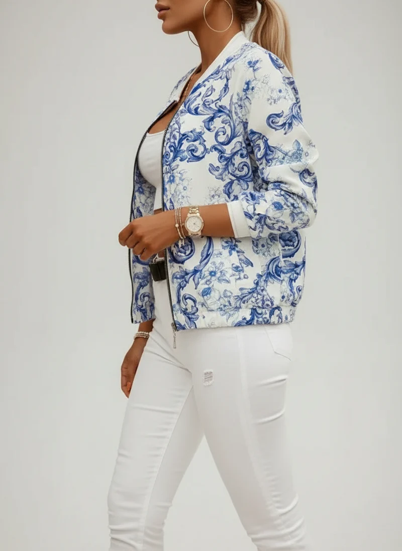 Veste Bomber Imprimé Floral - Style Tendance Élégant