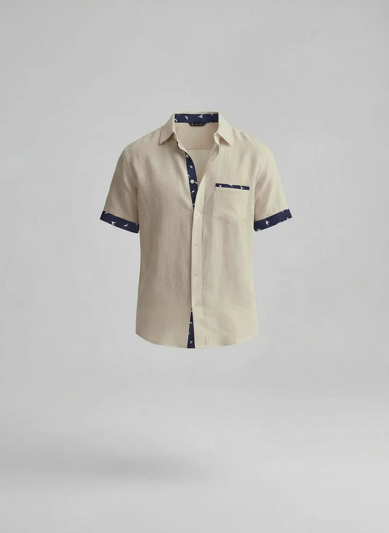 Chemise à Manches Courtes Boutonnée - Haut Élégant Décontracté