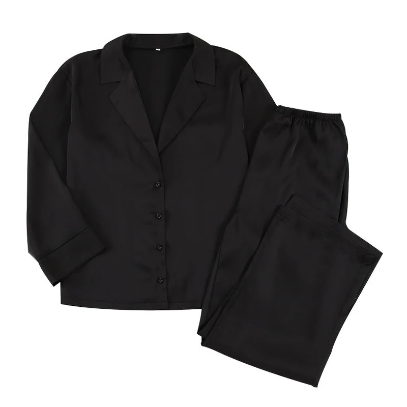 Pyjama satin boutonné ample