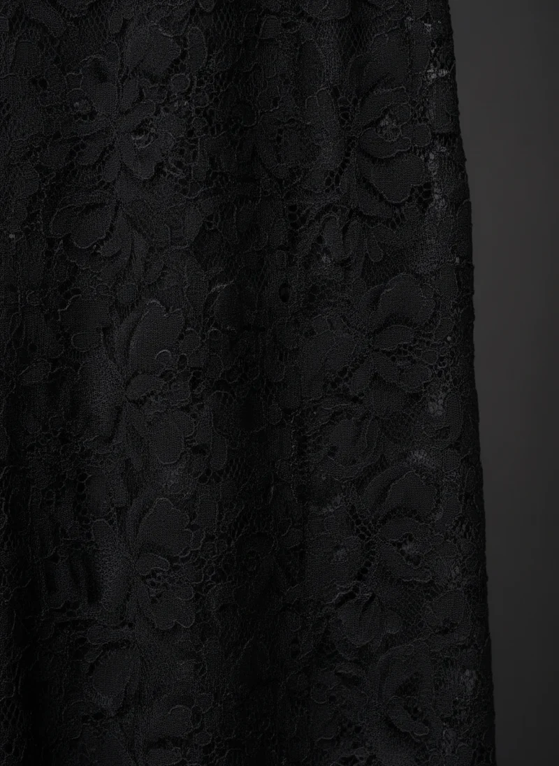 Pantalon Taille Haute en Dentelle Florale - Pantalon Élégant Coupe Ajustée
