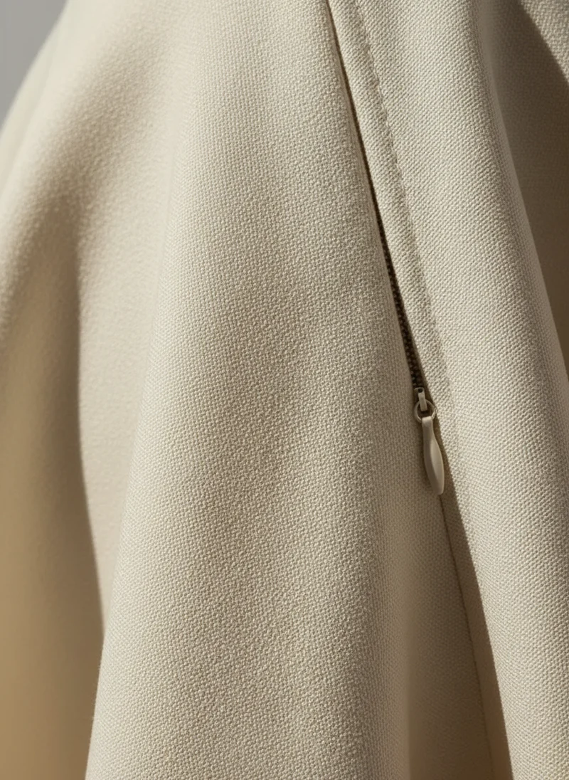 Robe midi col V plissée