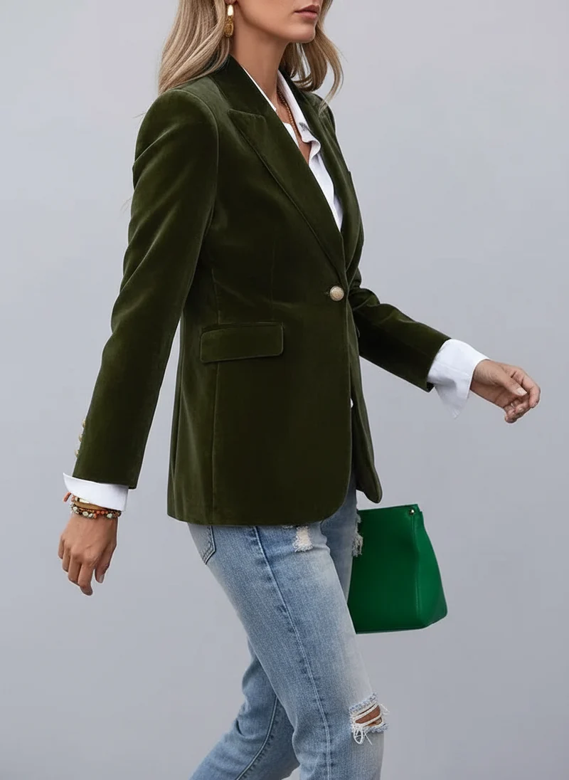 Blazer cintré bouton revers