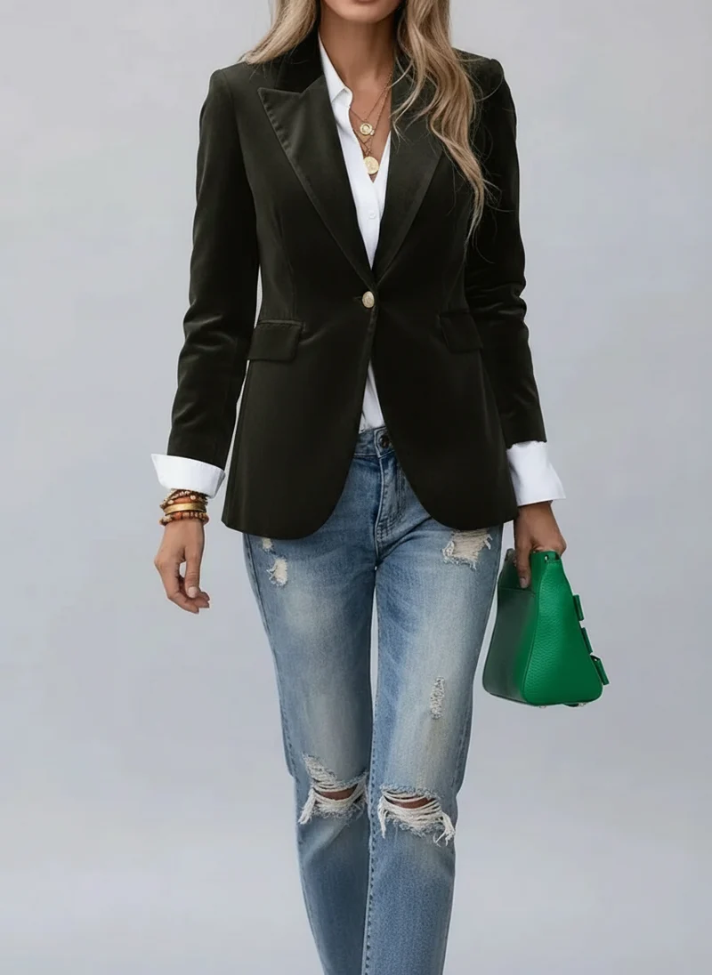 Blazer cintré bouton revers