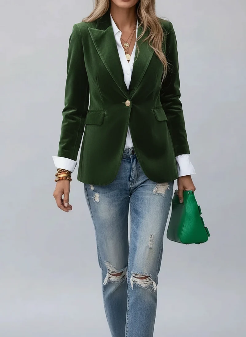Blazer cintré bouton revers