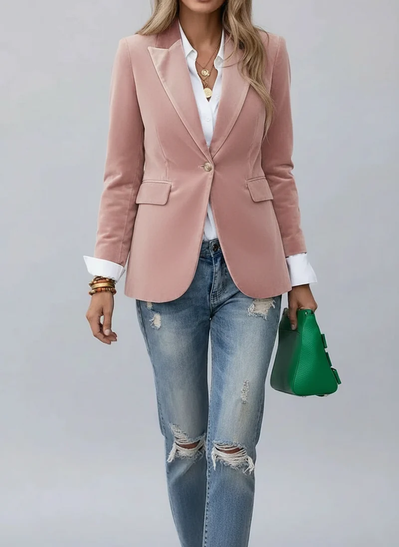 Blazer cintré bouton revers