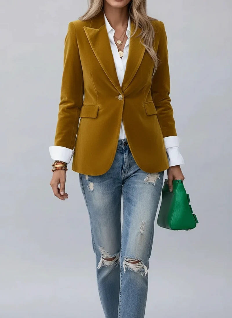 Blazer cintré bouton revers