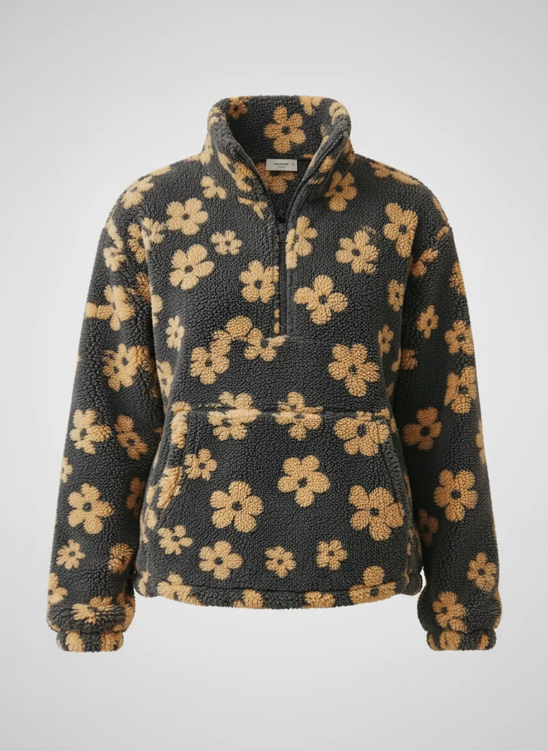 Hoodie imprimé floral doux