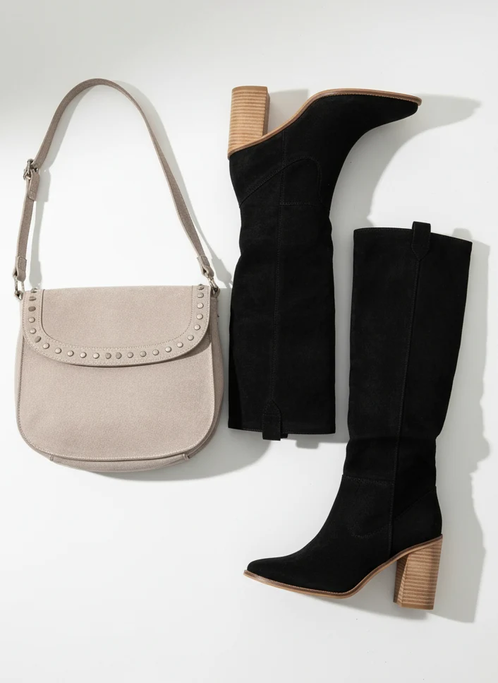 Bottes cuissardes à talon épais en cuir nappa élégant