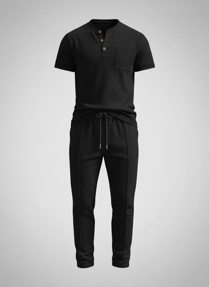 T-shirt Henley à manches courtes