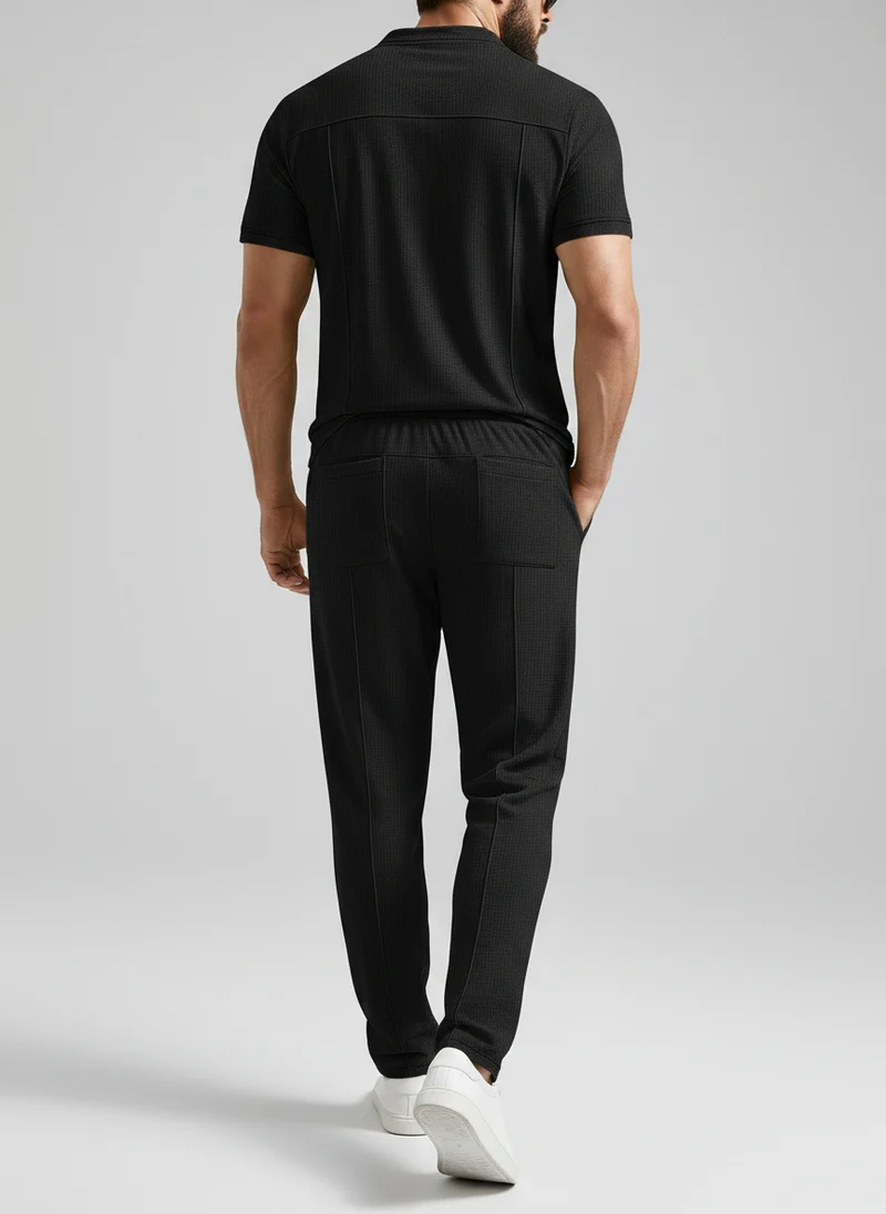 T-shirt Henley à manches courtes