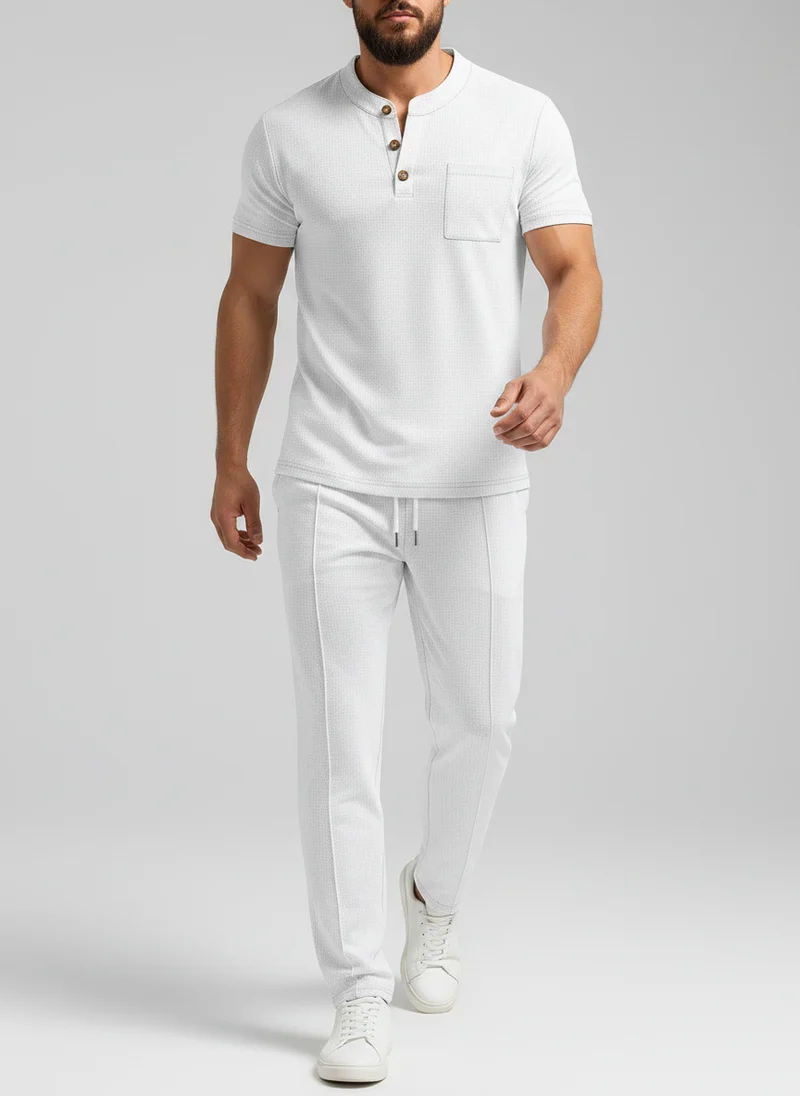 T-shirt Henley à manches courtes