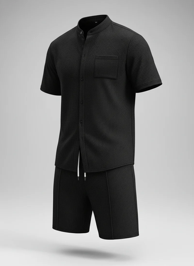 Ensemble chemise col montant short