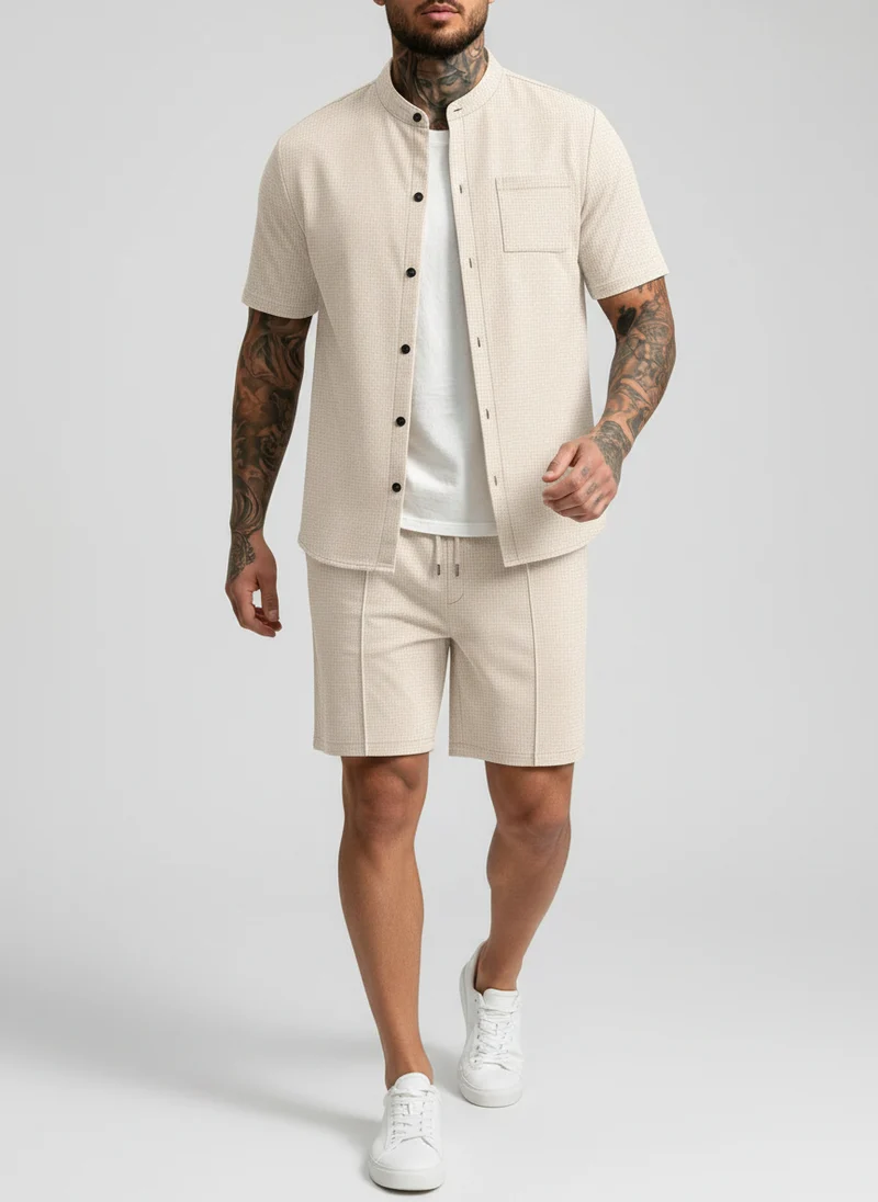 Ensemble chemise col montant short