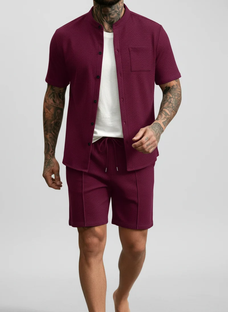 Ensemble chemise col montant short