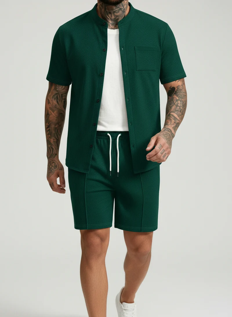 Ensemble chemise col montant short