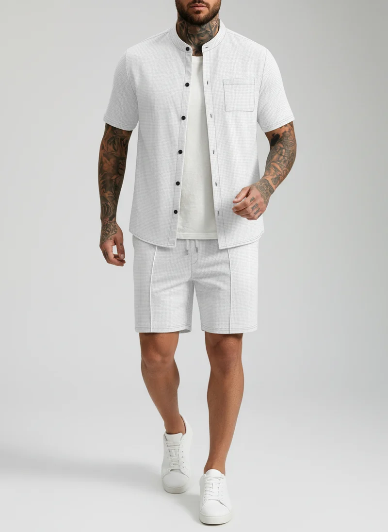 Ensemble chemise col montant short