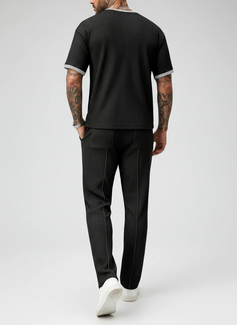 Pantalon taille haute coupe droite