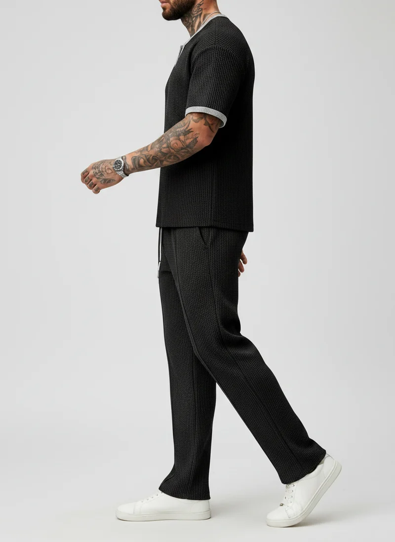 Pantalon taille haute coupe droite