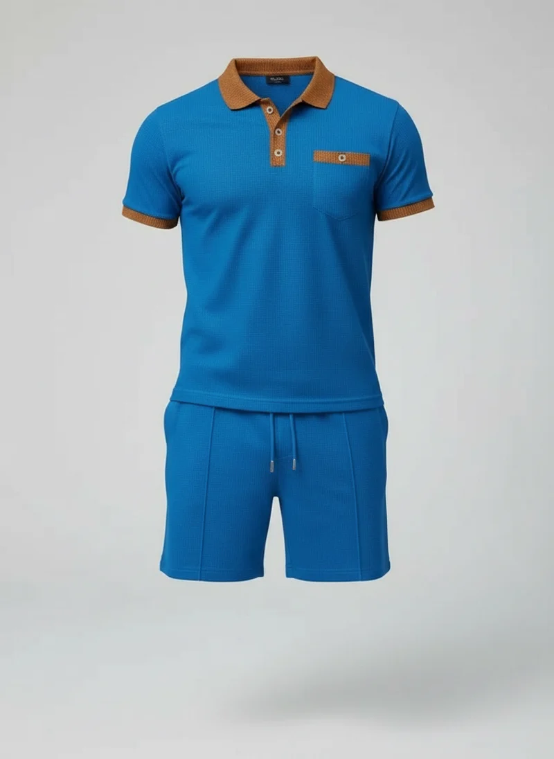 Ensemble polo col contrasté et short