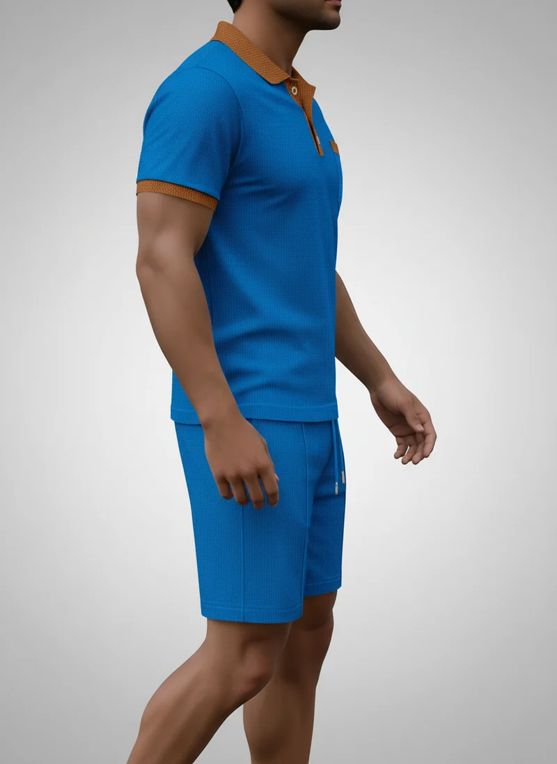 Ensemble polo col contrasté et short