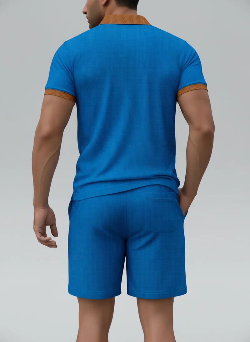 Ensemble polo col contrasté et short