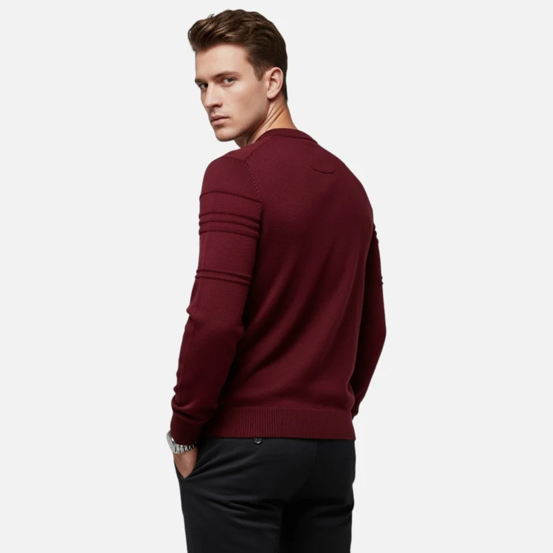 Pull Classique Homme en Coton Doux à Rayures