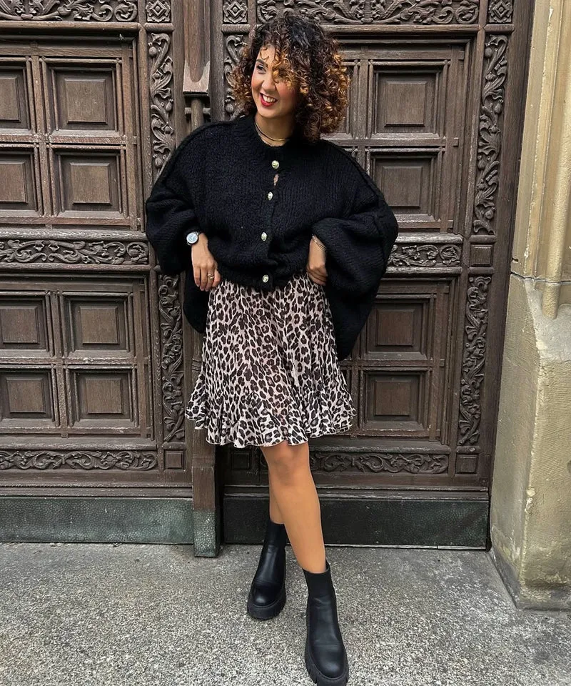 Veste en tricot oversize noire au style cosy
