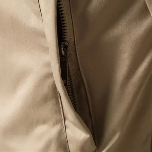 Veste Bomber Zippée pour Homme avec Col Ribané et Poches Frontales