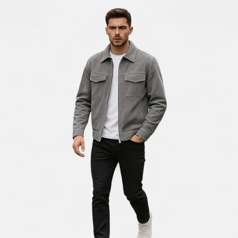 Veste Ample en Suède Premium pour Homme